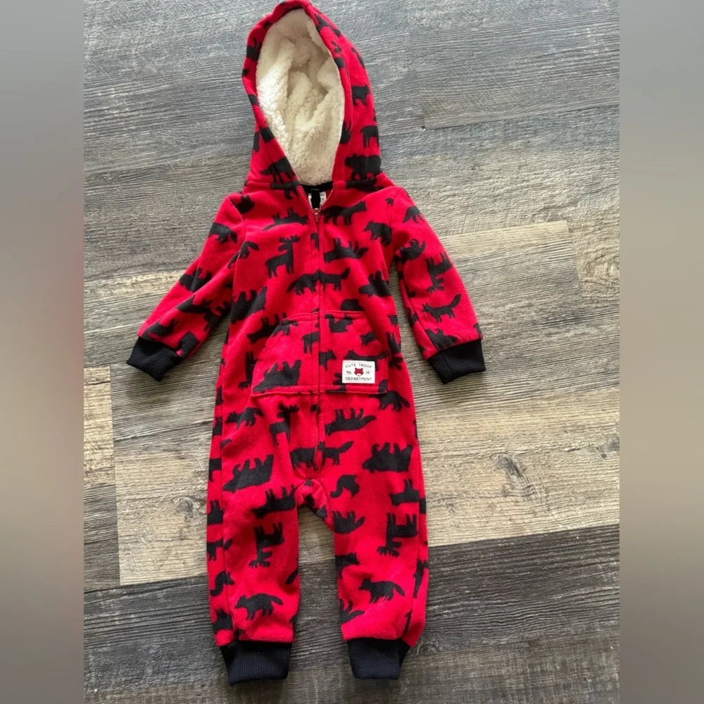5 for $20‎ Carter's Fleece Hoodie Jumper Long Sleeve Zipper One Piece 9 months